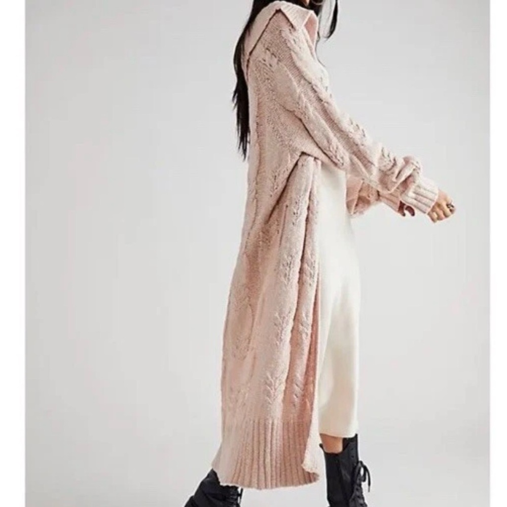 Free People Blush Cable Knit Cardigan - Picture 2 of 9